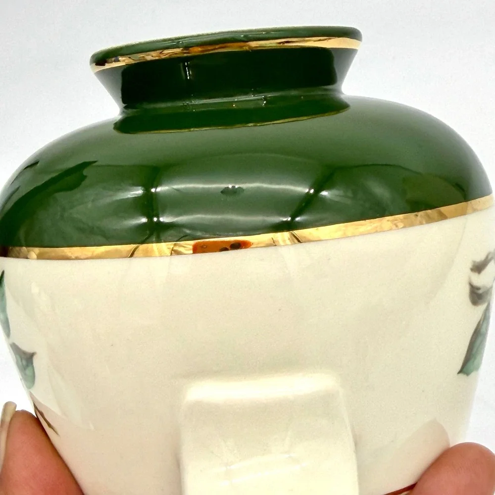 Vtg Homer Laughlin Cavalier Eggshell Magnolia Green Lidded Sugar Bowl 1953